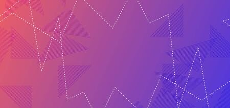 Modern abstract background with wired line decoration and triangle on gradient colors. Vector illustration futuristic design.のイラスト素材