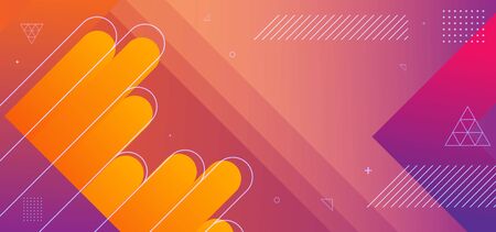 Dynamic memphis geometric abstract background. Modern colorful gradient decoration. Fluid flow trendy decoration. Vector eps 10.のイラスト素材