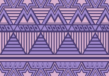 Tribal hand drawn seamless pattern with geometric abstract symbol stripes drawing. Bohemian, aztec,...
