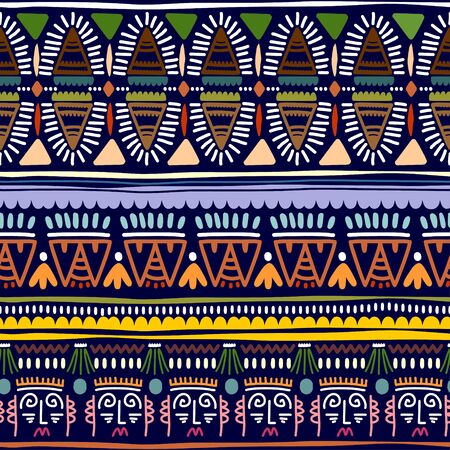 Tribal seamless pattern. African aztec abstract geometric art print. ethnic navajo vector background. Illustration for fashion textile print. Wallpaper, cloth design, fabric, paper, and cover.のイラスト素材