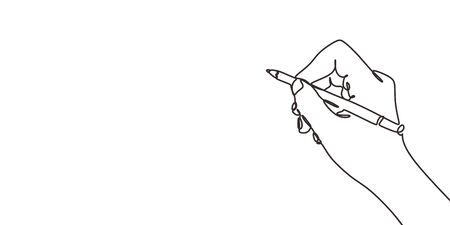 Continuous Line Drawing Of Hand Writing Or Drawings Vector
