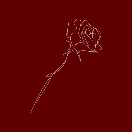 Continuous one line drawing  illustration of rose flower minimalist design minimalism conceptのイラスト素材