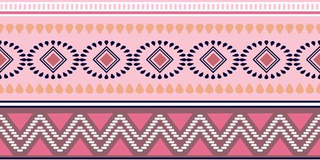 Colorful african tribal ethnic seamless pattern bohemian aztec patterns background abstract  illustration ready for fashion textile print repeated design traditional culture style.のイラスト素材