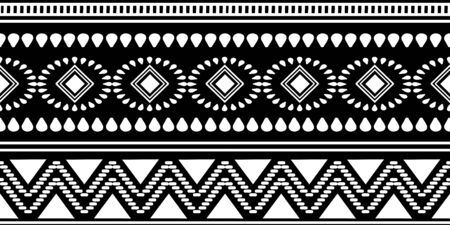 Black and white african tribal pattern background. Abstract traditional ethnic hand drawn motif monochrome colors  illustration for fashion textile print.のイラスト素材