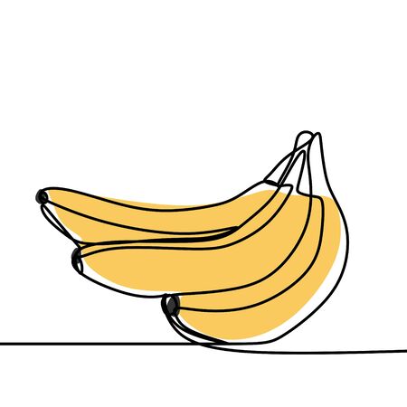Banana continuous line art drawing  illustration minimalist designのイラスト素材