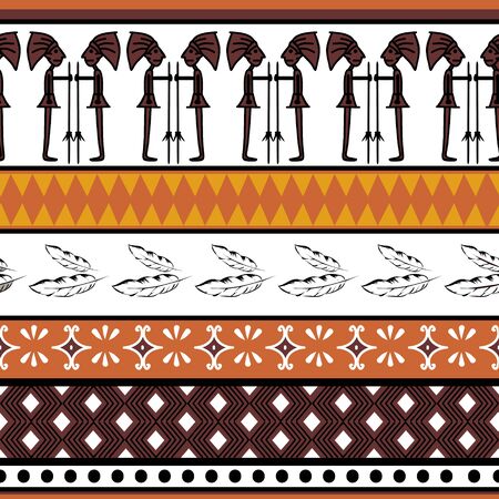 retro colors tribal seamless navajo pattern. aztec abstract geometric art print. ethnic hipster background. Wallpaper, cloth design, fabric, tissue, cover, textile template illustration.のイラスト素材