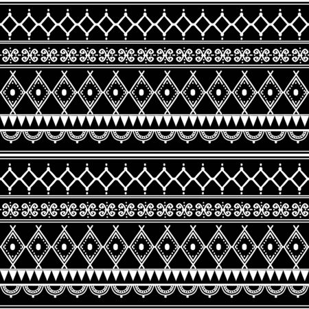 ancient maya tribal ethnic seamless pattern with black and white color  illustration for fashion textile print and wrappingのイラスト素材