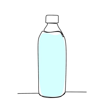 One line drawing of a minimalist bottle drink design.のイラスト素材