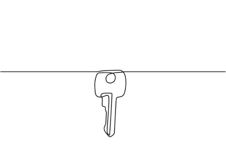 Key one line drawing of isolated vector object.のイラスト素材