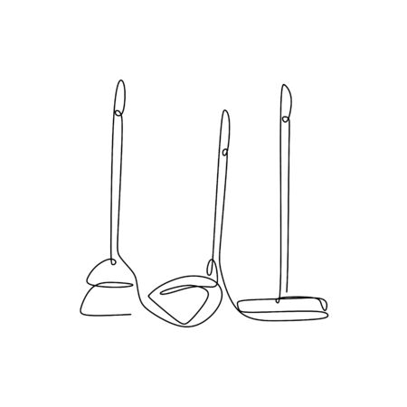 continuous line drawing of clean clean tools.のイラスト素材