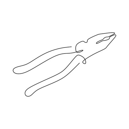 continuous line drawing of work tools for clamping.のイラスト素材