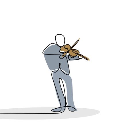 continuous line drawing of jazz music.のイラスト素材