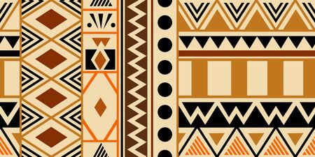 Creative ethnic style vector seamless pattern. Unique geometric vector colorful drawing. Perfect for screen background, site backdrop, wrapping paper, wallpaper, textile and surface design.のイラスト素材