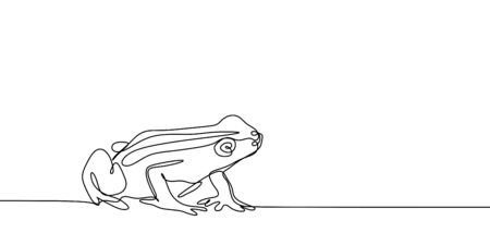 Continuous line drawing of frog vector illustration future minimalism styleのイラスト素材