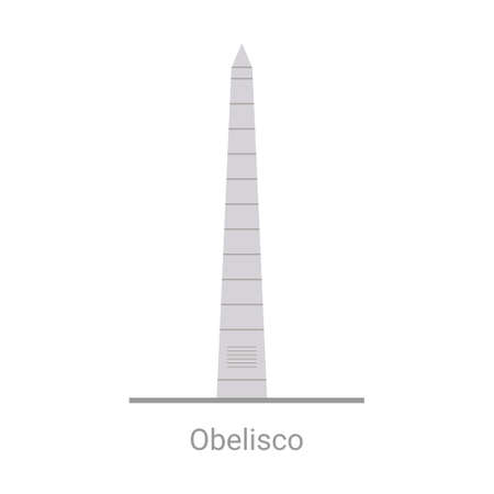 Obelisk monument. El Obelisco the most recognized landmark in the capital, Buenos Aires, Argentina. A national historic monument and icon of Buenos Aires. A fascinating world you must visitのイラスト素材