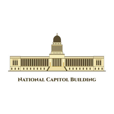 National Capitol building. United States landmark. This place located on Capitol Hill at the eastern end of the National Mall in Washington DC. One of destination you must visit for holidayのイラスト素材