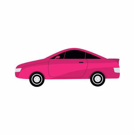 Super car icon flat style. Elegance sport car concept. Unique modern realistic cartoon art design. Generic luxury automobile. Car presentation side view. Vector illustrationのイラスト素材
