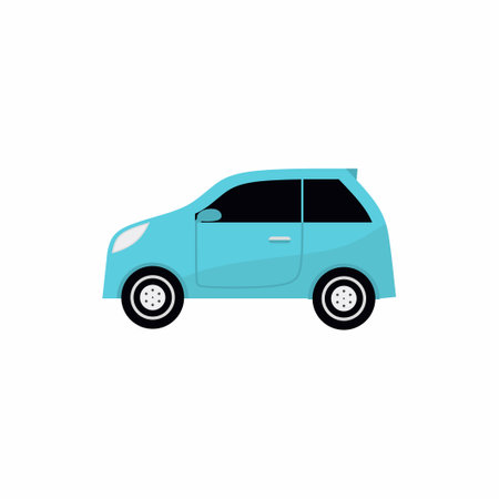 Car icon stock. City transportation isolated on white background. Modern, minimalist icon in stylish colors. Flat cartoon design vector illustrationのイラスト素材