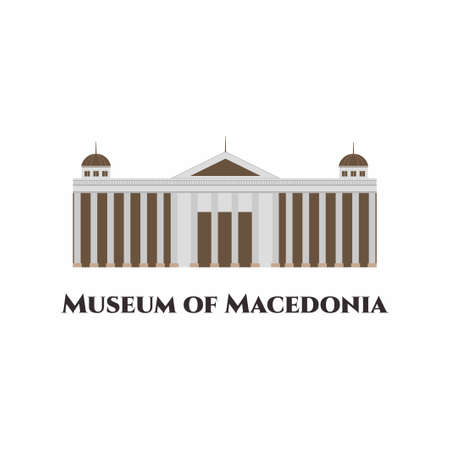 Museum of the Republic of North Macedonia. It is a national institution in North Macedonia and one of the oldest museums in the country. It gives idea about Macedonia history. Tourist need visit hereのイラスト素材