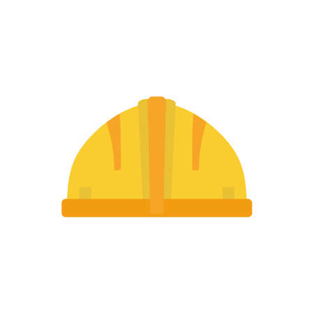 Safety yellow helmet for engineer. Yellow helmet isolated on white background.のイラスト素材