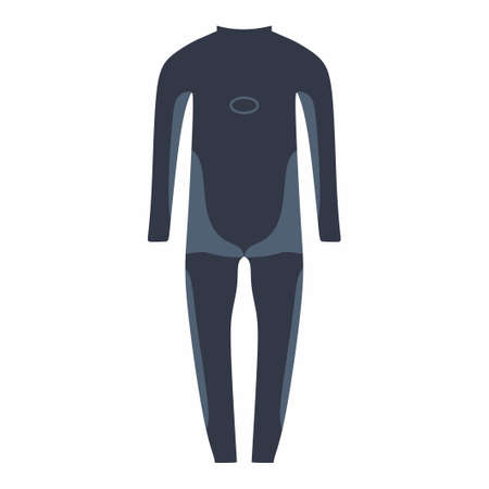 Navy wet suit for diver in flat element style isolated on white background.のイラスト素材