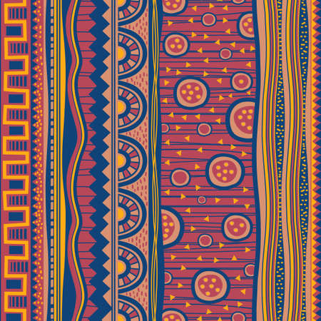 Hand drawn ethnic tribal in seamless pattern style.