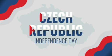 Czech republic independence day banner. Typography elegant for community national holiday.のイラスト素材