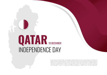 Qatar independence day background banner poster for celebration on November 18 th.のイラスト素材