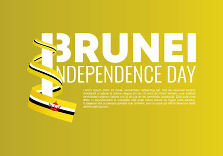 Brunei independence day background banner poster for celebration on February 23 rd.のイラスト素材