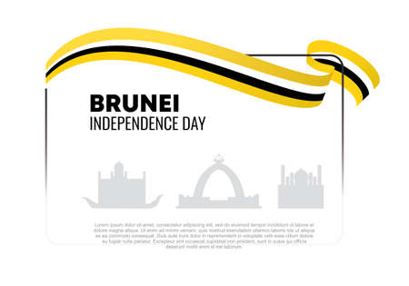 Brunei independence day background banner poster for celebration on February 23 rd.のイラスト素材