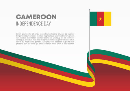 Cameroon independence day background banner poster for celebration on January 1 st.のイラスト素材