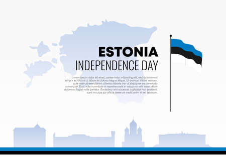Estonia independence day background banner poster for national celebration on February 24 th.のイラスト素材