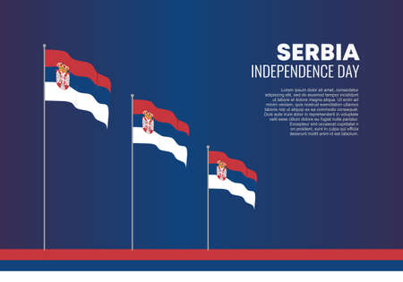 Serbia independence day background banner poster for national celebration on February 15 and 16 th.のイラスト素材