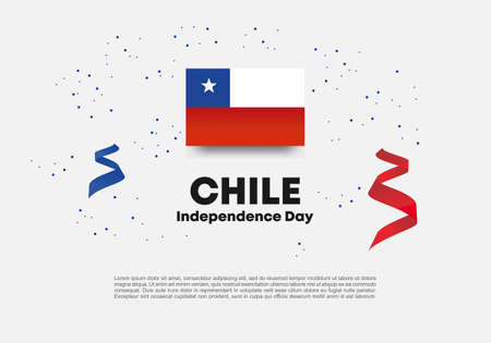 Chile independence day background banner poster for national celebration on September 18 th.のイラスト素材