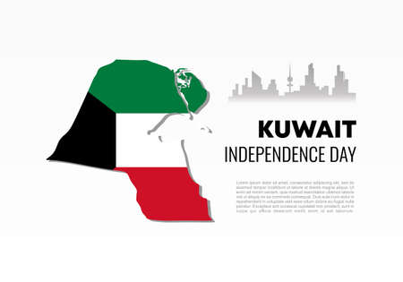 Kuwait independence day background banner poster for national celebration on February 25 th.のイラスト素材