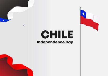 Chile independence day background banner poster for national celebration on September 18 th.のイラスト素材