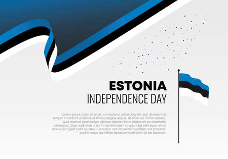 Estonia independence day background banner poster for national celebration on February 24 th.のイラスト素材