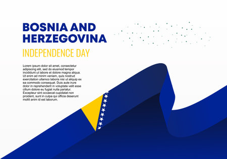 Bosnia Herzegovina independence day background banner poster for national celebration on March 1 st.のイラスト素材