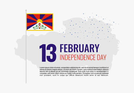 Tibet independence day background banner poster for national celebration on February 13 th.のイラスト素材