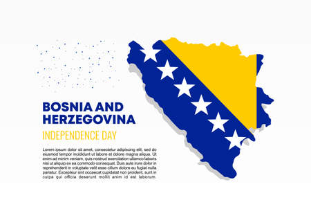 Bosnia Herzegovina independence day background banner poster for national celebration on March 1 st.のイラスト素材