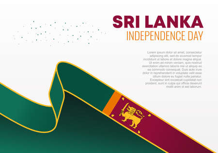 Sri lanka independence day background banner poster for national celebration on February 4 th.のイラスト素材
