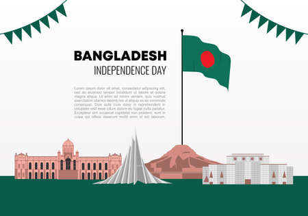 Bangladesh independence day background banner poster for national celebration on March 26.のイラスト素材