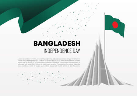 Bangladesh independence day background banner poster for national celebration on March 26.のイラスト素材
