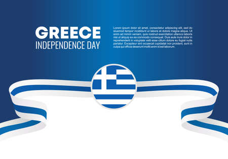 Greece independence day background banner poster for national celebration on March 25.のイラスト素材