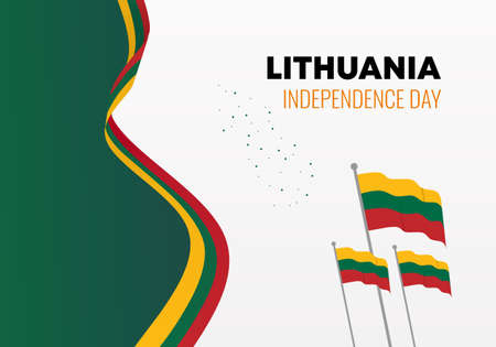 Lithuania independence day background banner poster for national celebration on march 11.のイラスト素材