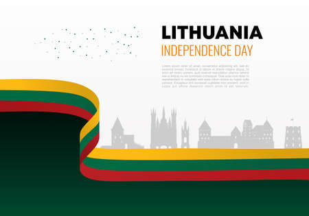Lithuania independence day background banner poster for national celebration on march 11.のイラスト素材