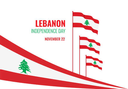 Lebanon Independence day background banner or poster for national celebration.のイラスト素材
