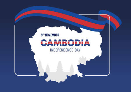 Cambodia Independence day background for national celebration.のイラスト素材