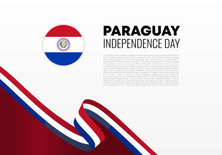 Paraguay independence day background banner poster for national celebration on may 14 and 15.のイラスト素材