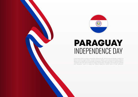 Paraguay independence day background banner poster for national celebration on may 14 and 15.のイラスト素材